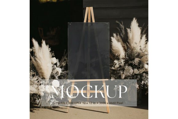 Minimalist Wedding Sign Mockup for Stunning Artwork Display
