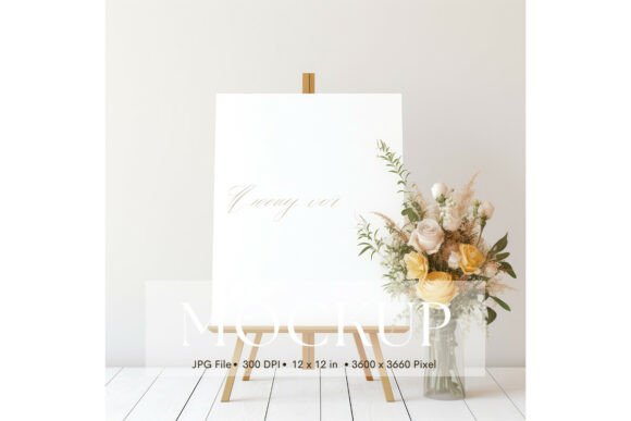 Showcase Your Artwork Beautifully with Welcome Sign, Wedding Sign Mockup_223